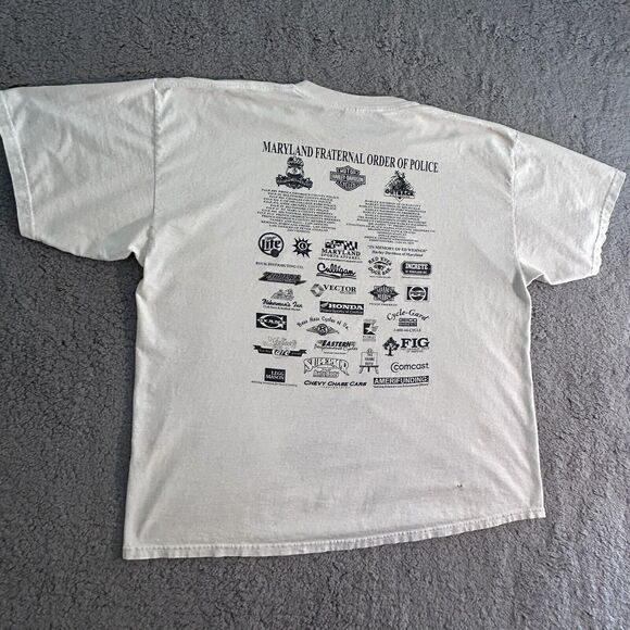 Vintage United We Ride Maryland FOP Men’s Size 2XL Tee Y2K Biker Distressed - Picture 14 of 16